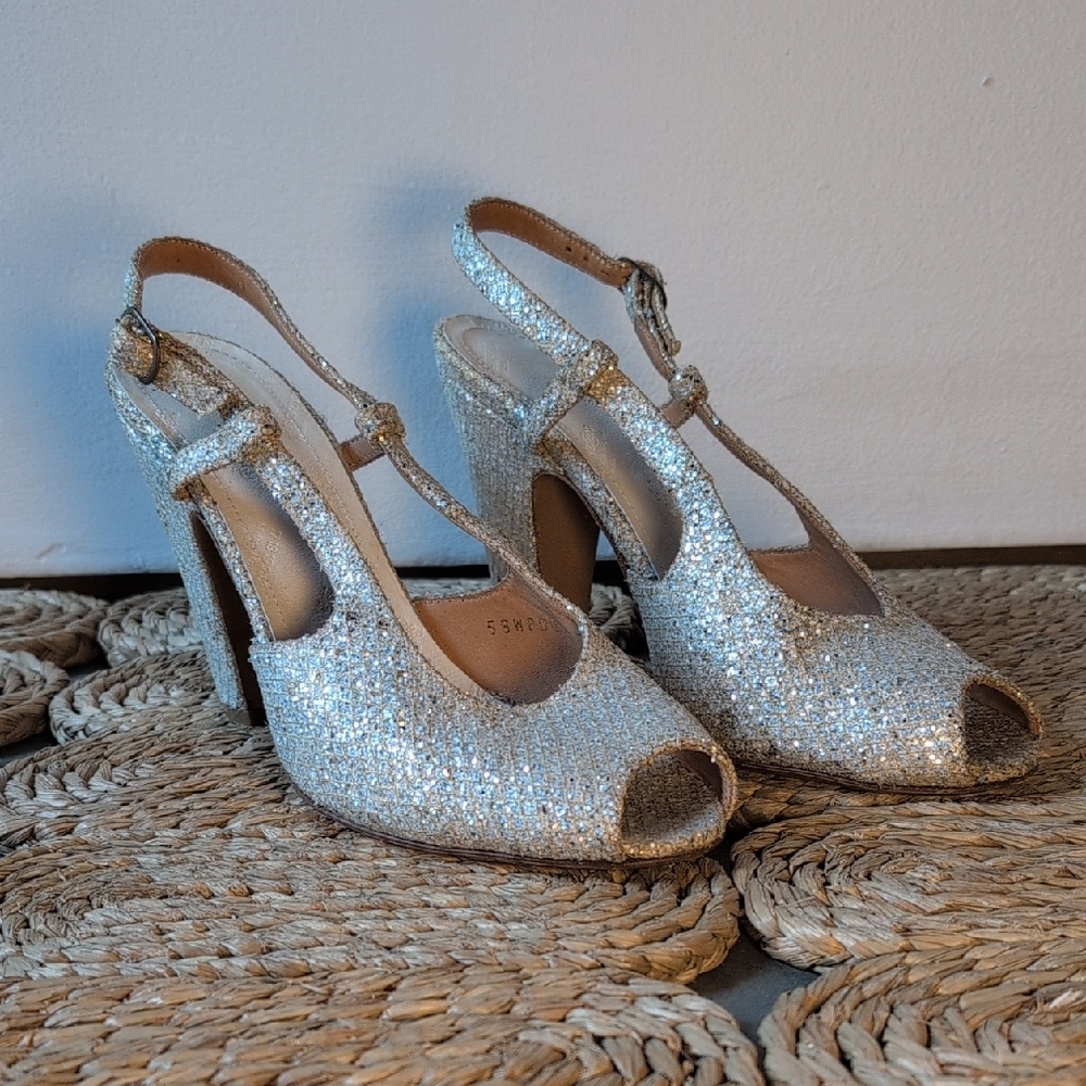 Maison Martin Margiela Silver Glitter Heels